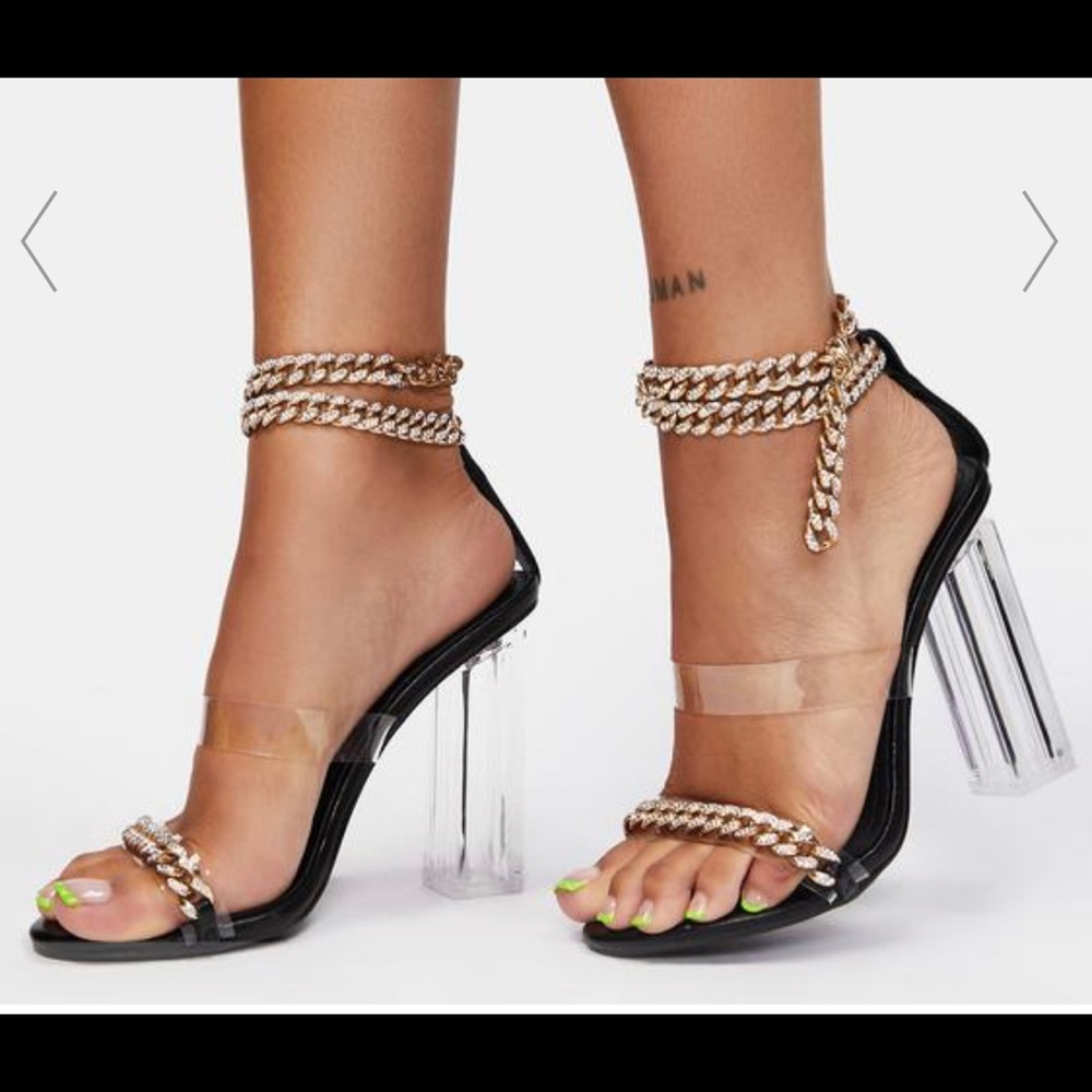 Never worn all night chain link heels